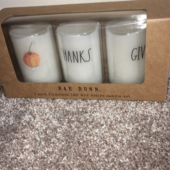 Rae Dunn-NWT-3 Pack of Thanksgiving Flameless LED Wax Votive Candles - Picture 2 of 5